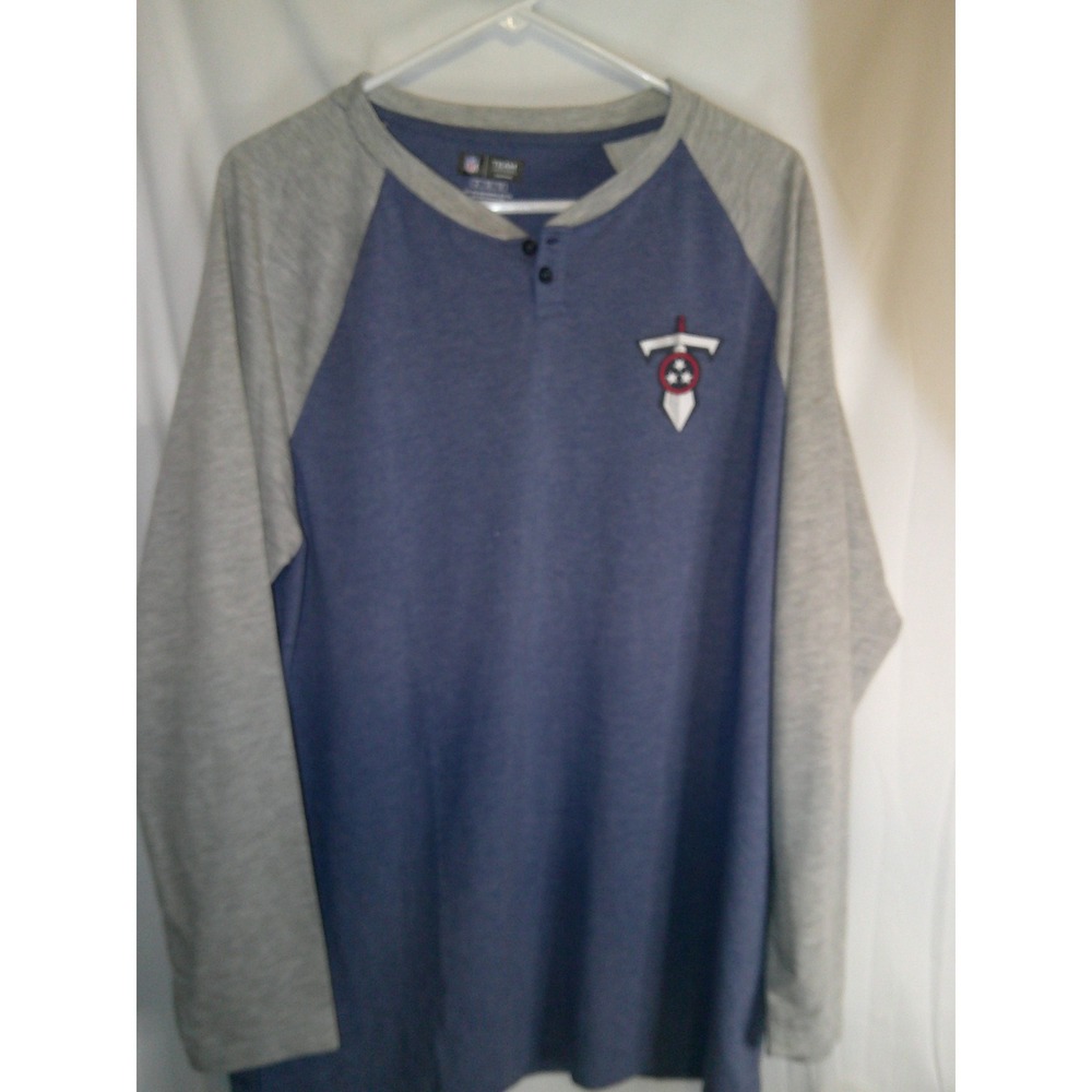 NFL Team Apparel Tennessee Titans Henley Shirt Long Sleeve Mens Size XL NWOT